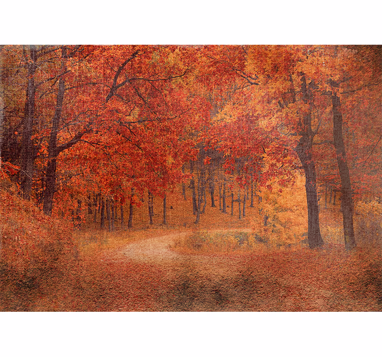 Mural de naturaleza camino rústico de otoño - TenVinilo