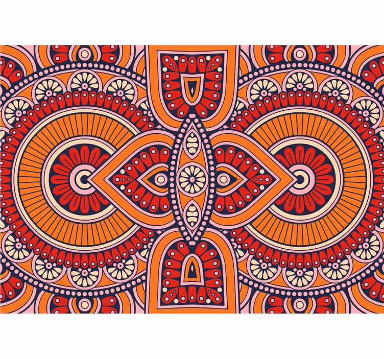 Fotomural mandala Rojo y naranja - TenVinilo