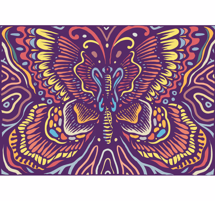 Mural de animales arte de mariposas coloridas - TenVinilo