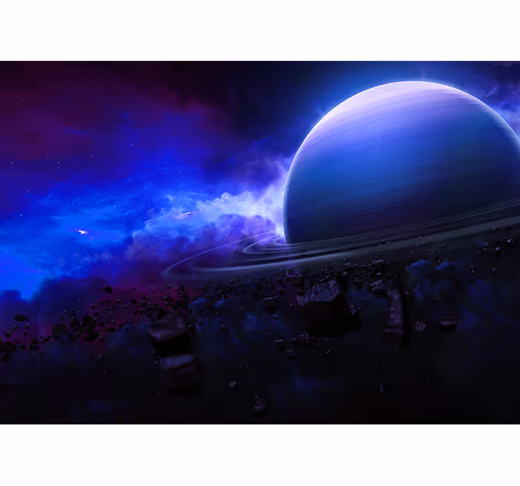 Mural del espacio vista planetaria estrellada - TenVinilo