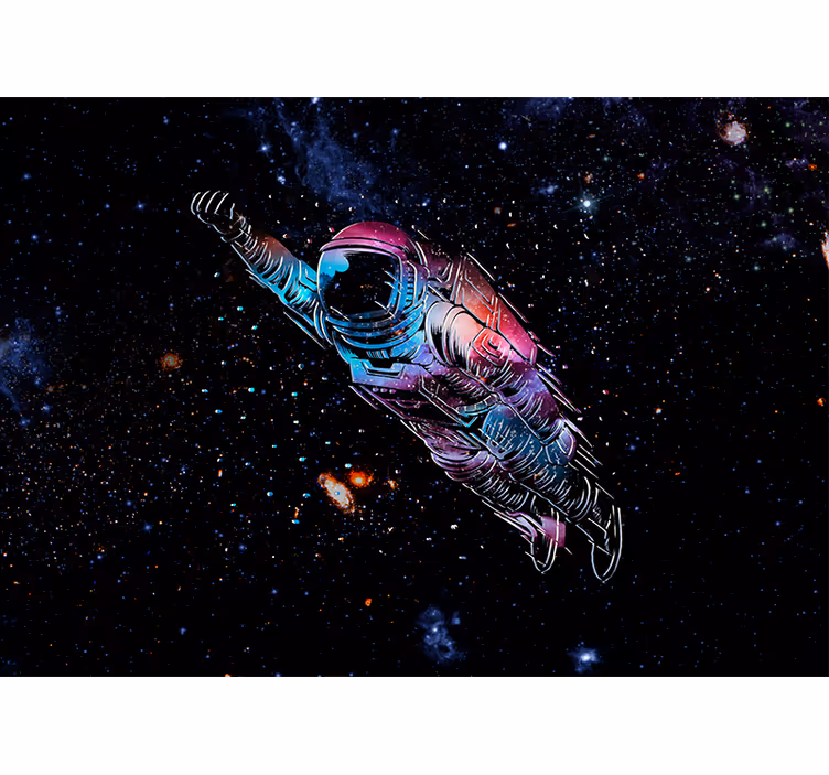Mural del espacio valiente astronauta - TenVinilo
