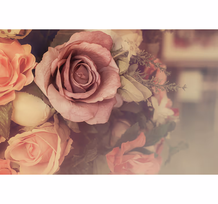 Mural de flores composición de rosas - TenVinilo