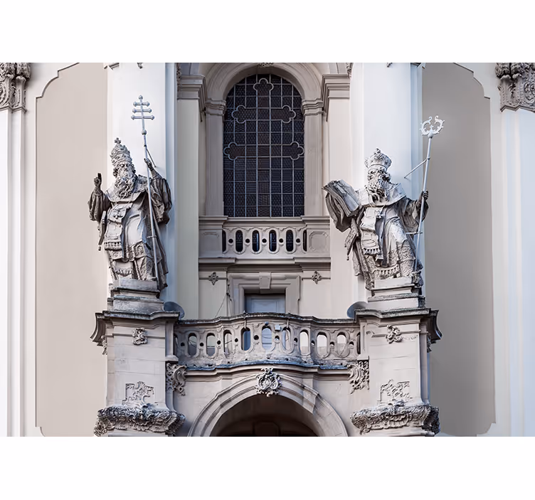 Mural arte clásico estatuas de reyes - TenVinilo