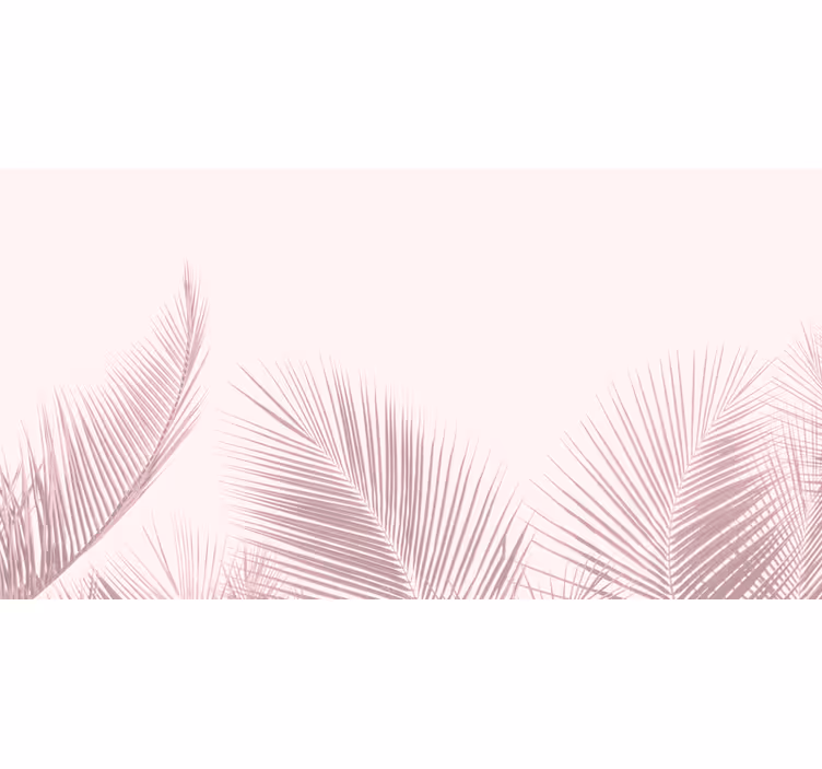 Fotomural flores Hojas de palmera rosa estilo kawaii - TenVinilo