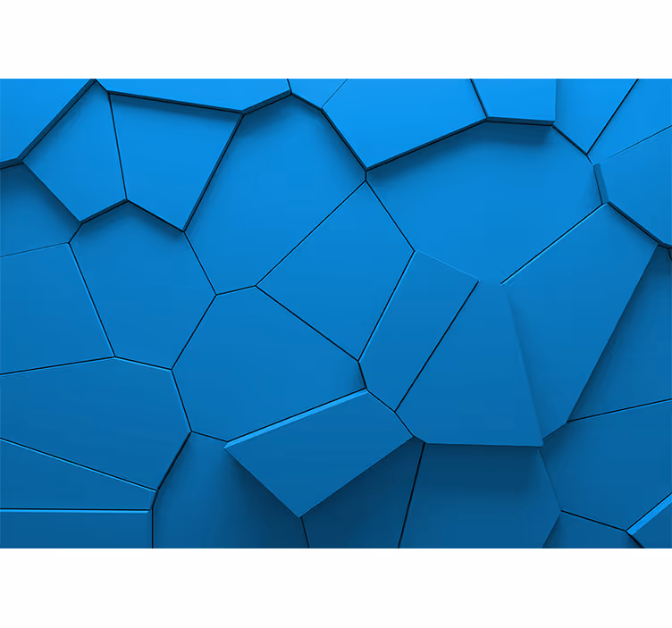 Fotomural 3D Efecto 3d formas geométricas azules - TenVinilo