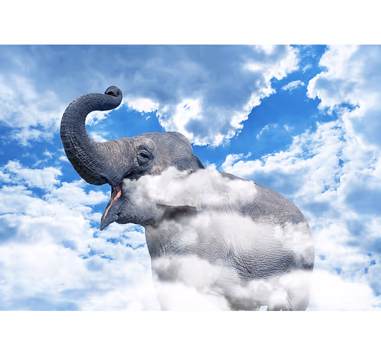 Fotomural animale Elefante en las nubes - TenVinilo