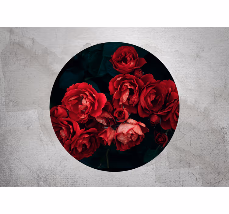 Mural de rosas flores rojas en flor - TenVinilo
