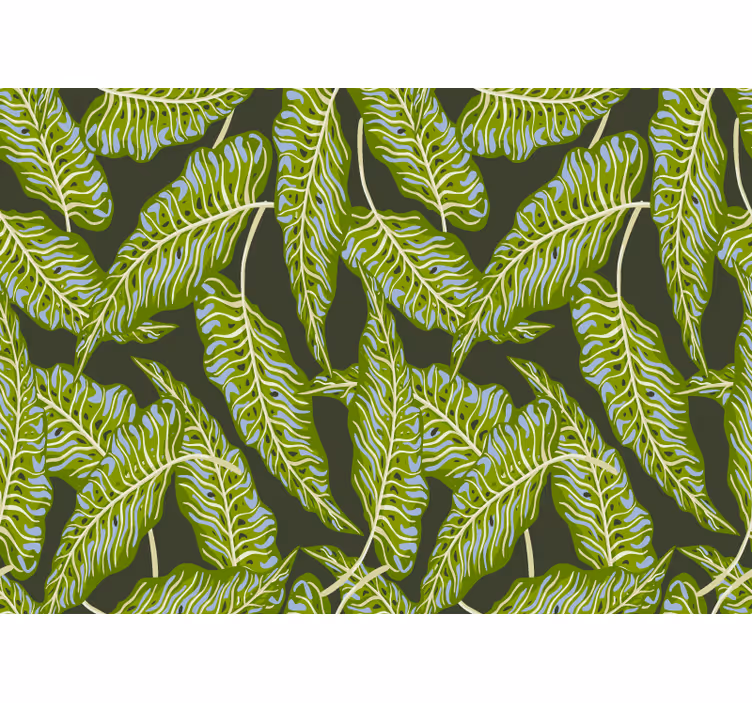 Mural de naturaleza ilustración de hojas tropicales - TenVinilo