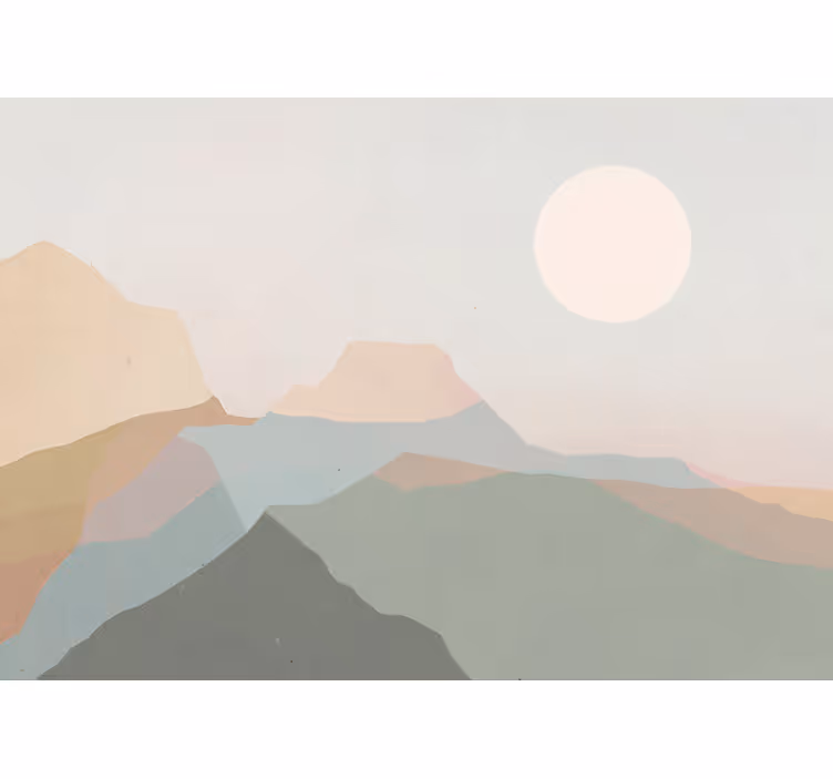 Mural de paisajes vista del crepúsculo en montañas - TenVinilo