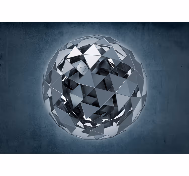 Fotomural 3D Triángulos de cristal de metal 3d - TenVinilo