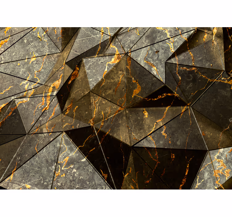 Fotomural 3D Triángulos de mármol de colores - TenVinilo