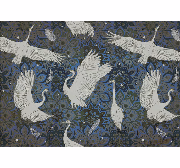 Mural de animales motivo de grúas elegante - TenVinilo