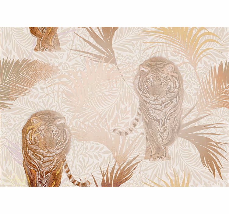 Mural de animales motivo de tigre majestuoso - TenVinilo