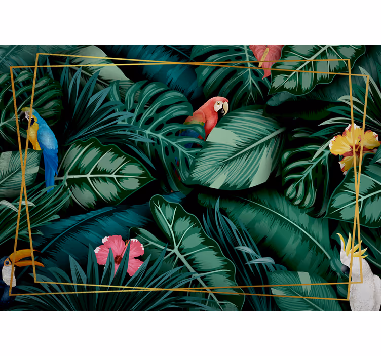 Fotomural animale Aves de la selva tropical - TenVinilo