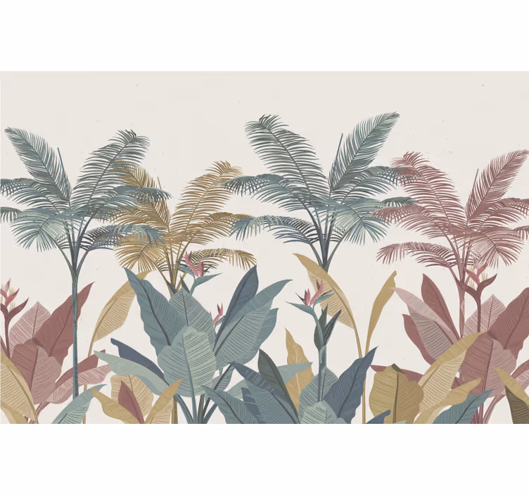 Fotomural naturaleza Plantas tropicales de terracota - TenVinilo