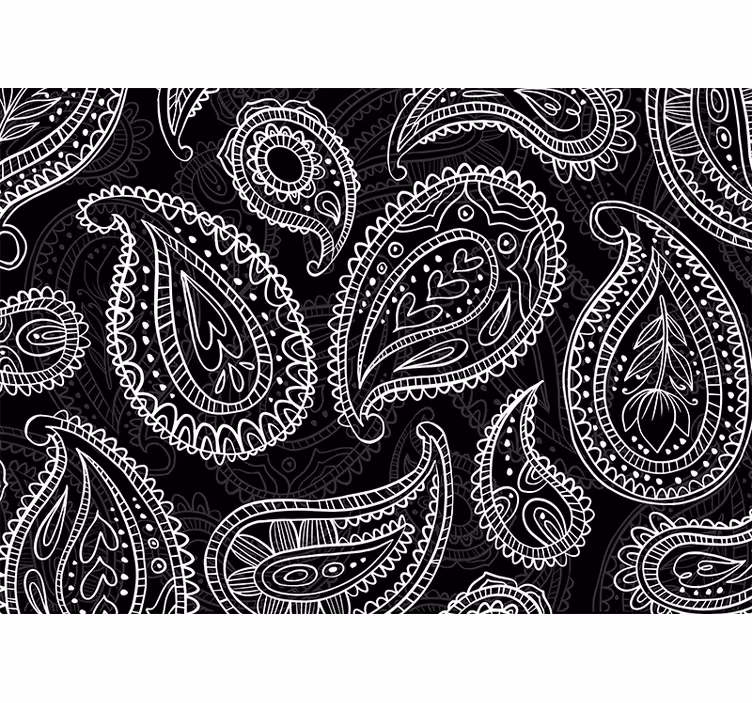 Mural de texturas con patrones paisley intrincados - TenVinilo