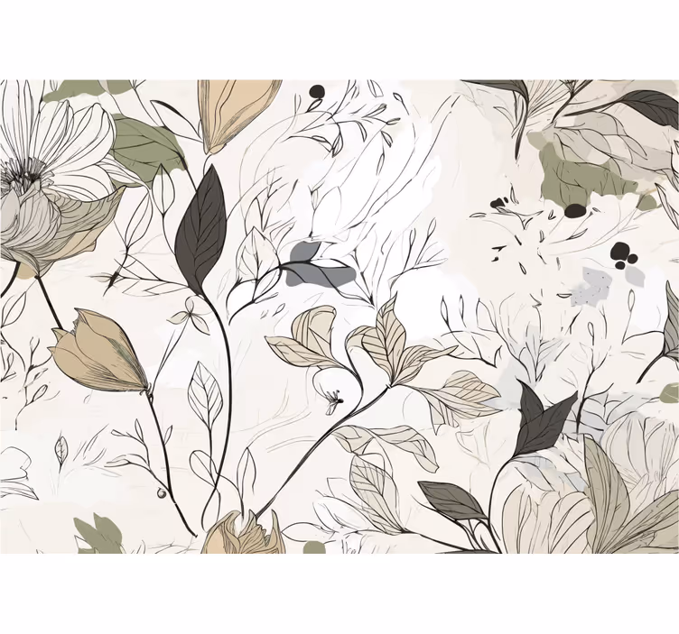 Fotomural baño dibujar flores - TenVinilo