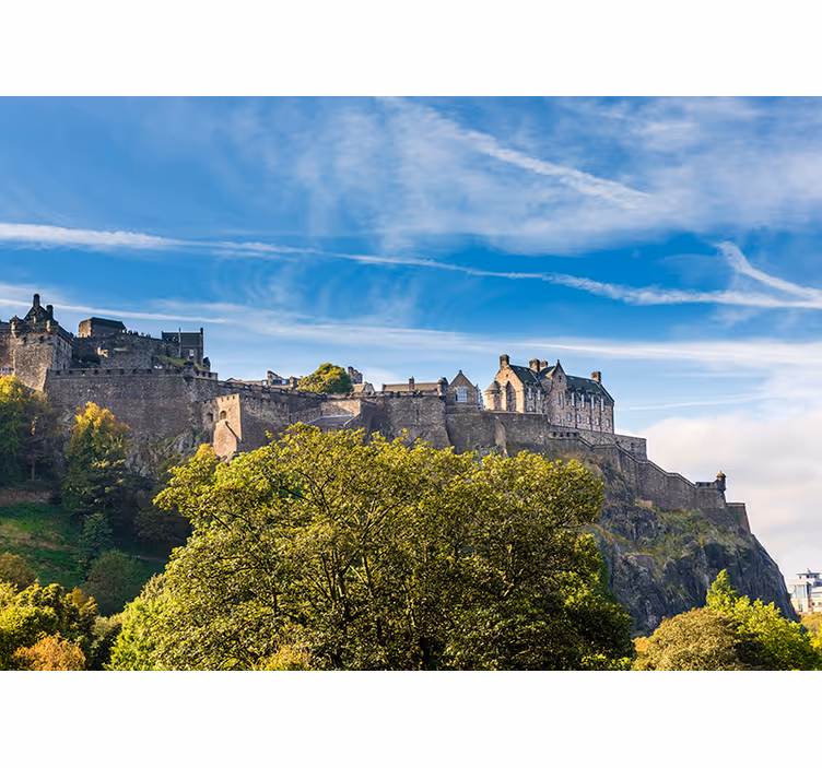 Mural de ciudades panorama del castillo de edimburgo - TenVinilo