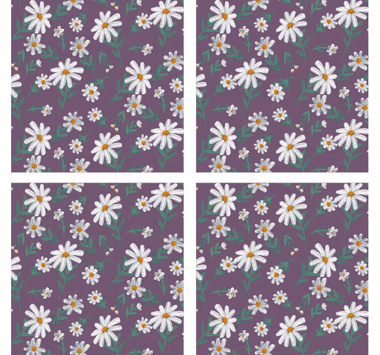 Portavasos patrón floral púrpura - TenVinilo