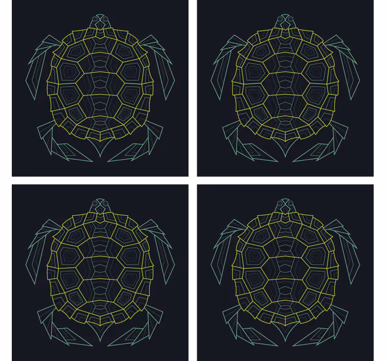 Posavasos frikis tortuga geométrica - TenVinilo