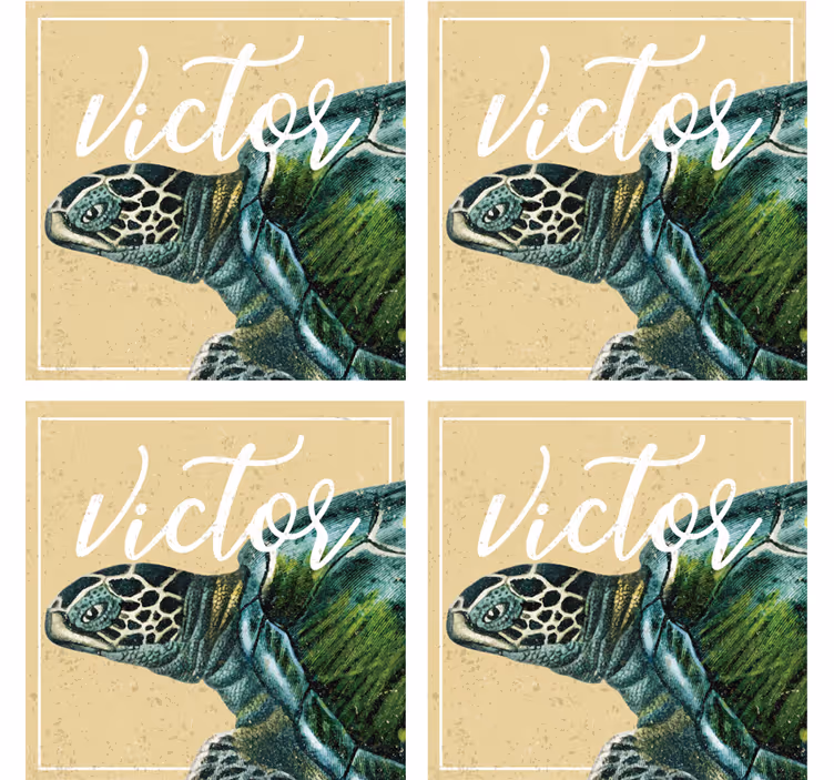 Portavasos personalizable con ilustración de tortuga - TenVinilo