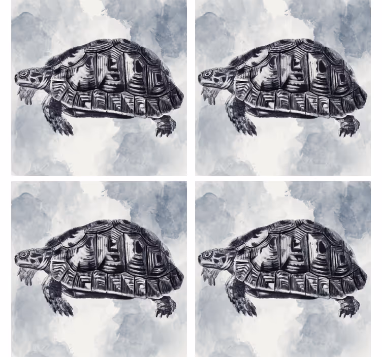 Posavasos frikis ilustración artística de tortuga - TenVinilo