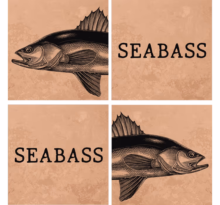 Portavasos personalizable arte de ilustración de seabass - TenVinilo
