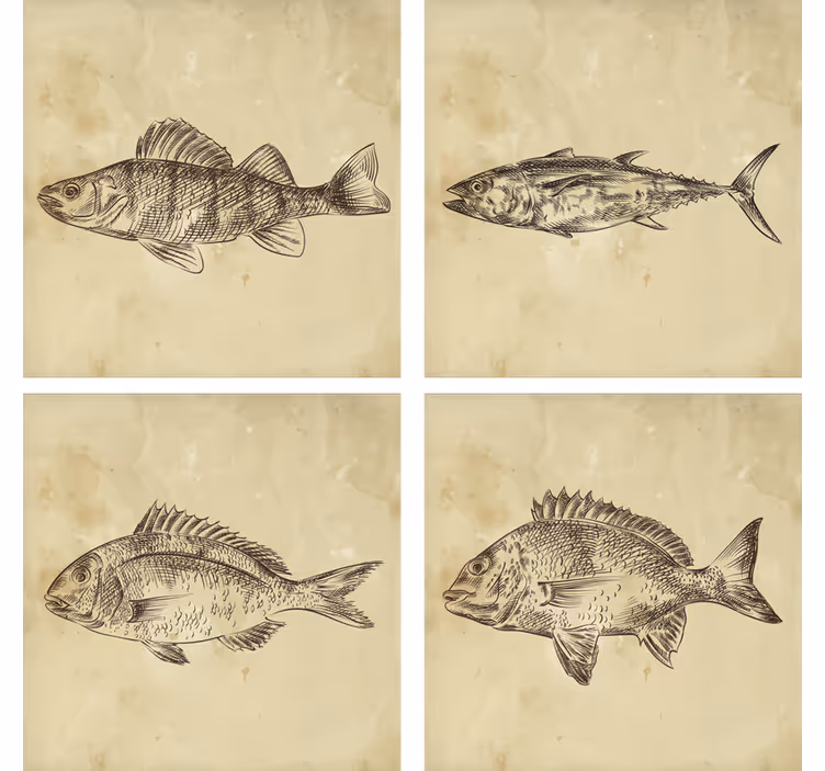 Posavasos frikis ilustración de pescado fantástico - TenVinilo