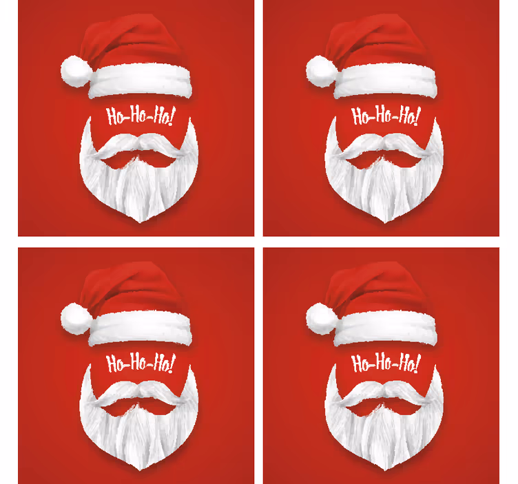 Posavasos navideño gorro Papá Noel hohoho - TenVinilo