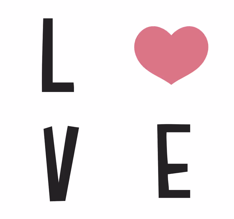 Posavasos con frase love con corazón - TenVinilo
