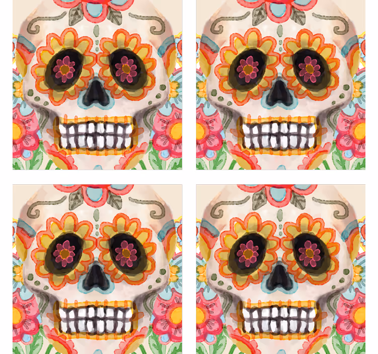 Portavasos halloween calavera de azúcar colorida - TenVinilo