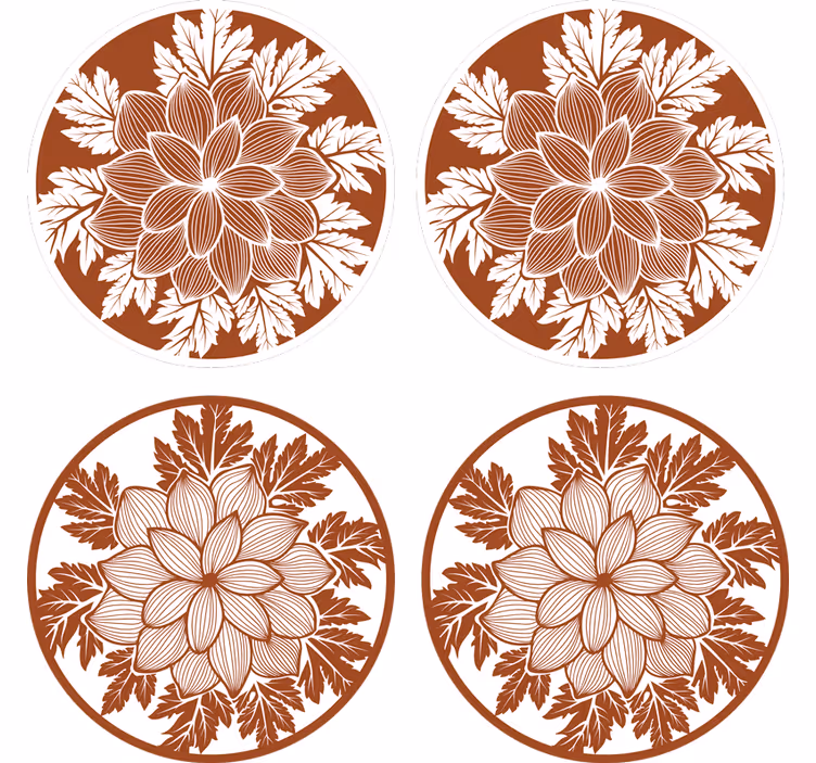 Portavasos diseño floral arreglo - TenVinilo