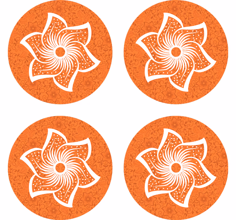 Portavasos cerveza flora naranja elegante - TenVinilo