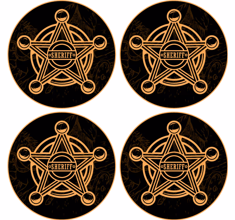 Portavasos cerveza emblema de estrella de sheriff - TenVinilo