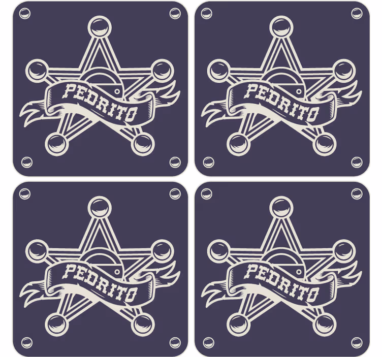 Portavasos vintage insignia de estrella de sheriff - TenVinilo