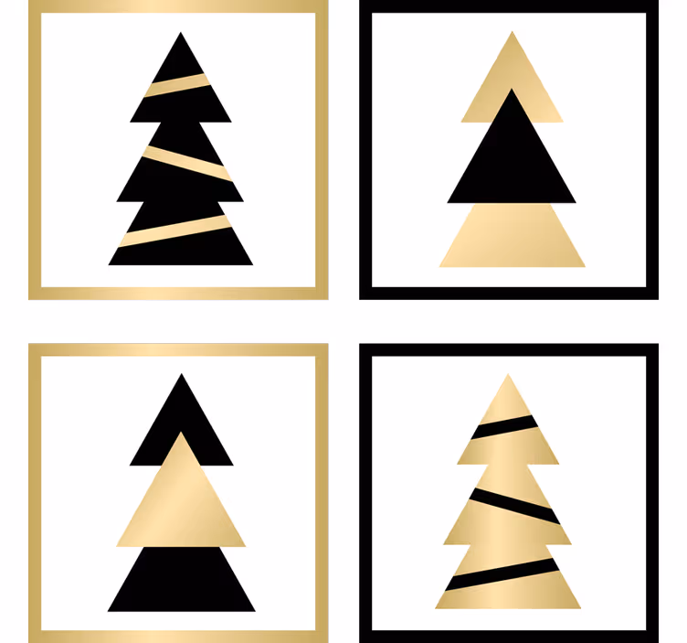 Posavasos navideños patrón árbol elegante  - TenVinilo