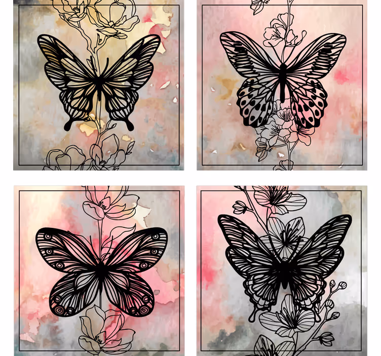Posavasos original de mariposa artística - TenVinilo