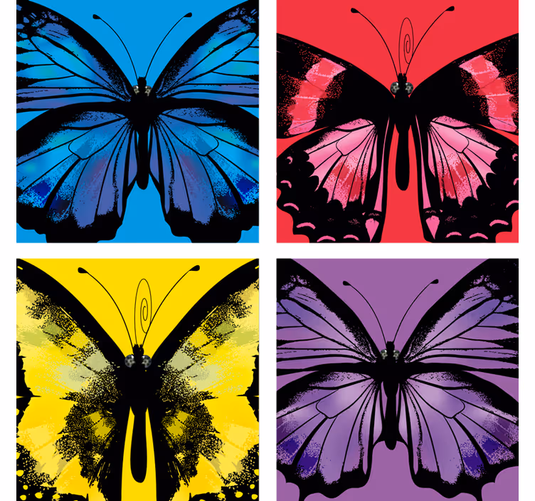 Posavasos modernos hermosa y colorida mariposa - TenVinilo