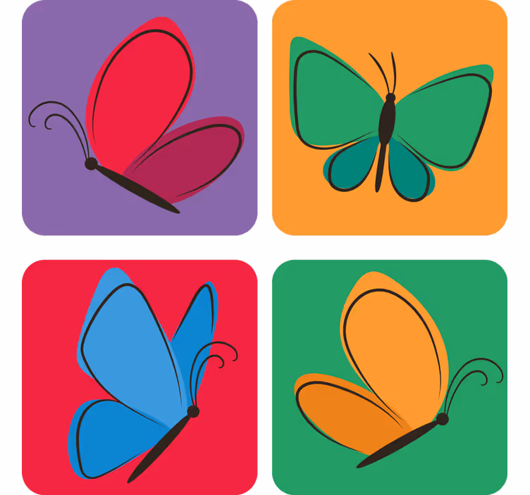 Posavasos frikis motivos de mariposas coloridas - TenVinilo