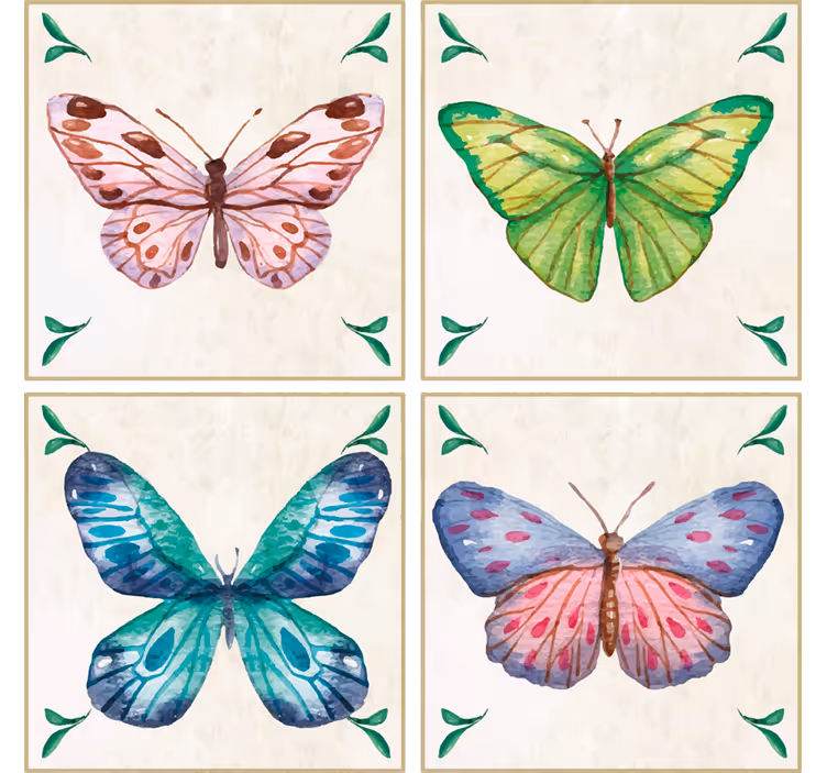 Portavasos moderno arte de mariposa vibrante - TenVinilo