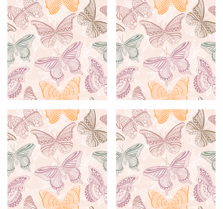 Posavasos vintage mariposas estilo retro - TenVinilo