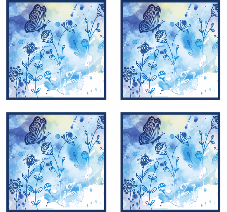 Portavasos motivo acuarela floral - TenVinilo
