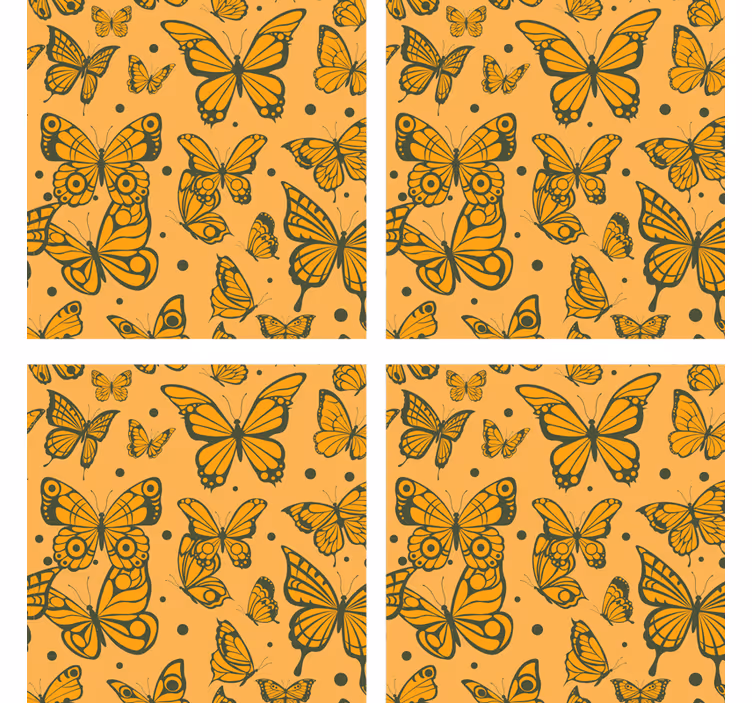 Portavasos superficie con patrón de mariposas - TenVinilo