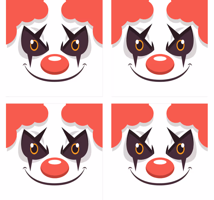 Posavasos frikis diseño de cara de payaso juguetón - TenVinilo