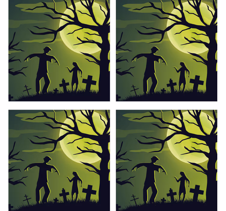 Portavasos halloween zombies bajo la luna - TenVinilo