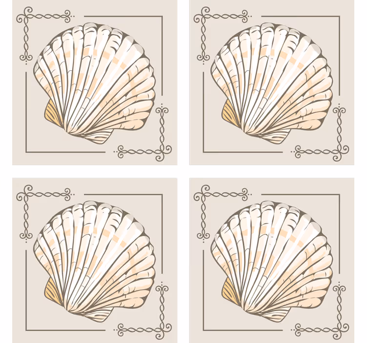 Portavasos vintage motivo de conchas elegantes - TenVinilo