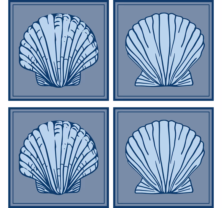 Posavasos de concha en tonos azules concha - TenVinilo