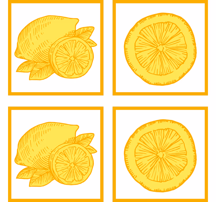 Portavasos ilustraciones de frutas cítricas - TenVinilo