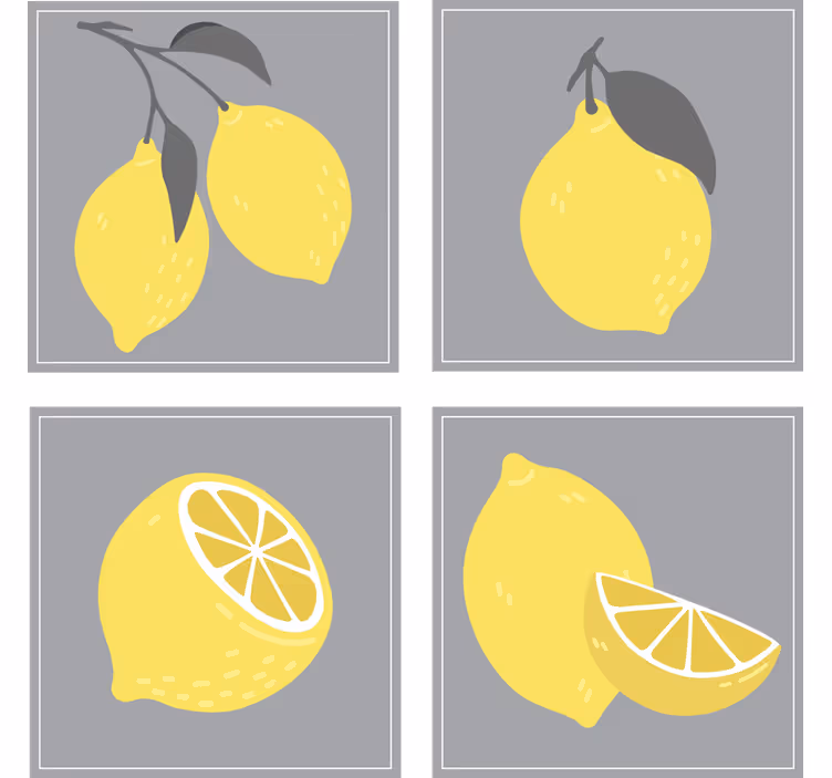 Portavasos juego de ilustraciones de limón - TenVinilo