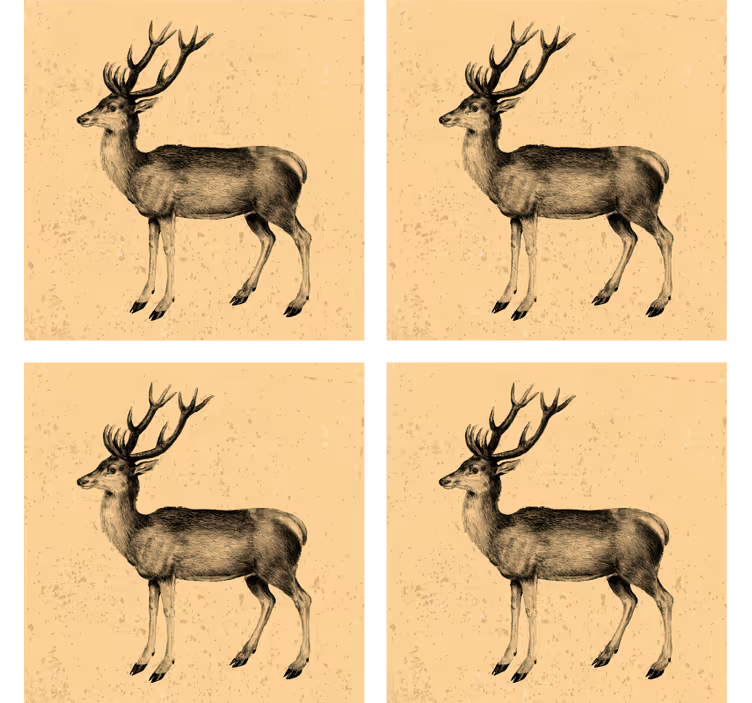 Portavasos cerveza ilustración de ciervo vintage - TenVinilo